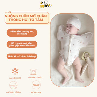 Nhộng Chũn Hở Chân Unbee Vải Tơ Tằm Chống Giật Mình Giúp Bé Ngủ Ngon, Thoải Mái Vận Động
