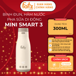 Máy hâm sữa cầm tay, bình đun nước hâm sữa Fatzbaby Mini Smart 3 FB3621FD, đa năng sạc pin tiện lợi