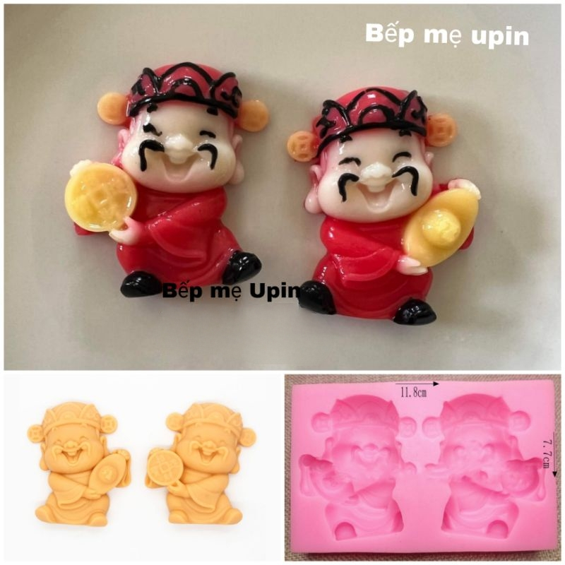 Khuôn silicon ông Thần tài làm xôi đậu, thạch, bánh fontdan