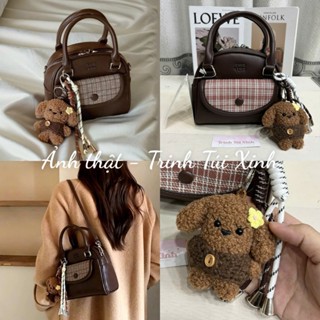 Túi Chio Quai Xách Phôi Nắp Pha Sọc Caro Kèm Charm  Chuẩn Hàng Loại 1 Size 18cm [ HỎA TỐC SG ] 010