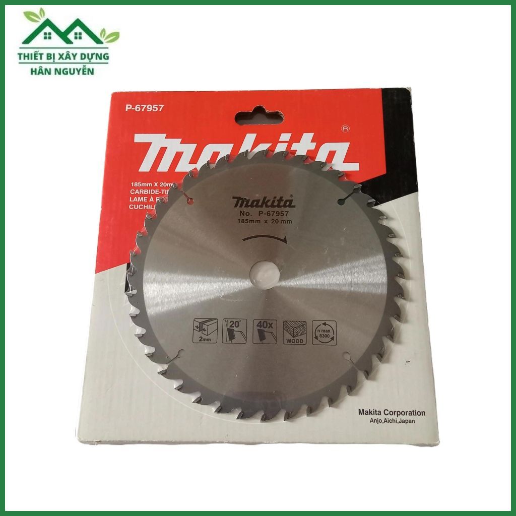 Lưỡi cắt gỗ Makita P-67957 185mm 40 răng,đĩa cắt gỗ