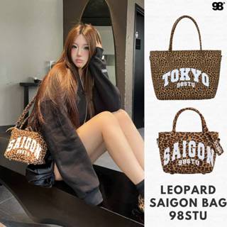 Túi tote saigon 98stu Leopard da pu cao cấp kèm charm tặng kèm dây đeo
