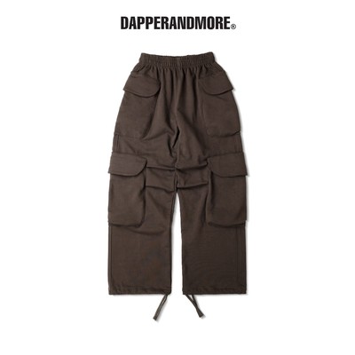 Quần Dài Nỉ Ống Rộng DAPPERANDMORE "BIG POCKET SWEATPANTS"  Phối 4 Túi Hộp 450GSM - Nâu