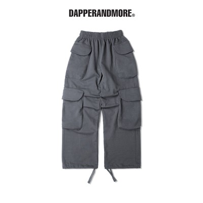 Quần Dài Nỉ Ống Rộng DAPPERANDMORE "BIG POCKET SWEATPANTS" Phối 4 Túi Hộp 450GSM - Xám
