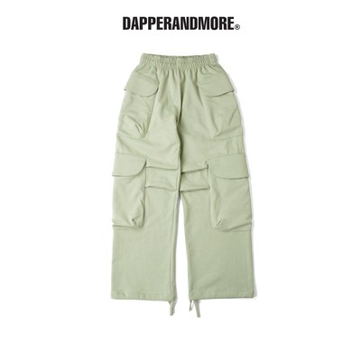 Quần Dài Nỉ Ống Rộng DAPPERANDMORE "BIG POCKET SWEATPANTS"  Phối 4 Túi Hộp 450GSM - Xanh Cốm