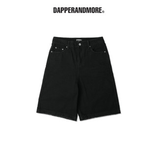 Quần Short Jeans DAPPERANDMORE Washed Denim Form Lửng - Solid Black