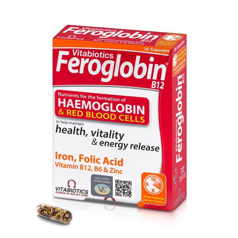 Viên uống bổ sung sắt FEROGLOBIN B12 - Bổ máu toàn diện, mệt mỏi tiêu tan.