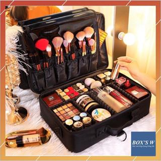 [SIZE 45CM] Cốp Vali Trang Điểm Bằng Vải 2 Ngăn Size Lớn Kèm Dây Đeo