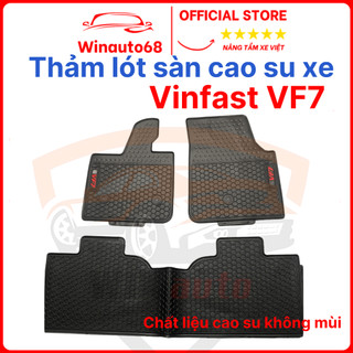  Thảm LÓT SÀN CAO SU xe Vinfast VF7 Hàng cao su đúc không mùi dễ vệ sinh lắp vừa in theo xe - 1 bộ 3 tấm 
