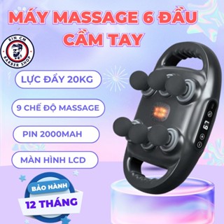 Máy massage cầm tay 6 đầu 9 chế độ, Máy massage 6 bi, matxa toàn thân giúp giảm mỡ, massage cơ cho người tập GYM