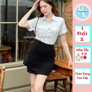  Chân Váy Công Sở  Chân Váy Ôm Body Ngắn Chất Umi Xẻ Sau Có Túi Ẩn Trong - NAHAKUS 