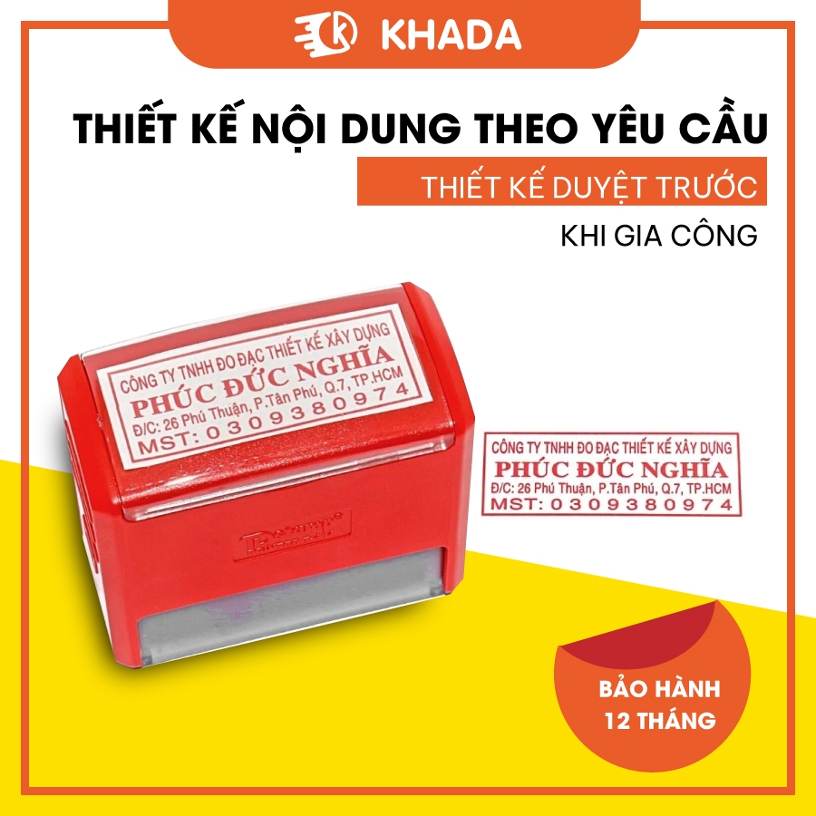 Dấu Công Ty, Dấu Vuông Công Ty KHADA, Dấu Mã Số Thuế, Làm Dấu Theo Yêu Cầu
