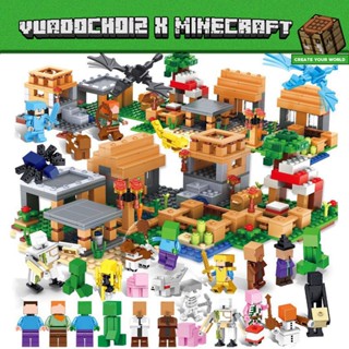 [1315 Chi Tiết] Đồ Chơi Lắp Ráp My World Lắp Ghép Mô Hình Ngôi Nhà, Khu Mỏ, Chiến Binh và Rồng Đen