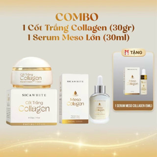  COMBO KEM MẶT CỐT TRẮNG COLLAGEN 30G VÀ SERUM MESO 30ML- TẶNG KÈM CHAI SERUM 5ML 
