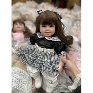 Búp Bê Thân bông, Mắt tít sống động đẹp tươi 55 cm = 22 inch Reborn Silicon Vinyl Doll