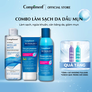 Combo Tẩy trang, sữa rửa mặt, toner Compliment No Problem dành cho da dầu 400ml + 200ml + 200ml