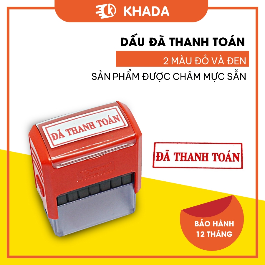 Dấu Đã Thanh Toán, Dấu Chưa Thanh Toán, Dấu Có Kích Thước 3.8cm x 1.4cm