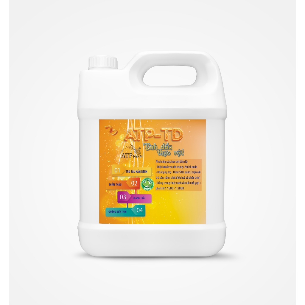ATP Farm: ATP - TD Can 5L Tinh dầu thực vật hạn chế sâu bệnh tăng khả năng thẩm thấu bám dính loang 