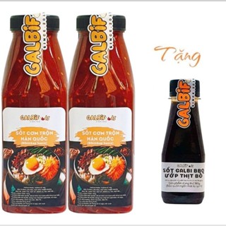 Combo 2chai SỐT CƠM TRỘN HQ (Bibimbap sauce) 400g/1chai +tặng kèm sốt ướp thịt Galbi BBQ làm cơm trộn180g