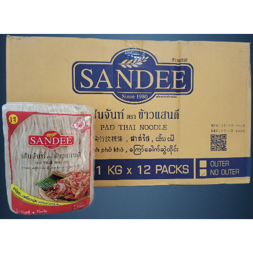 THÙNG 12 GÓI 1Kg - BÁNH PHỞ KHÔ PAD THAI SANDEE