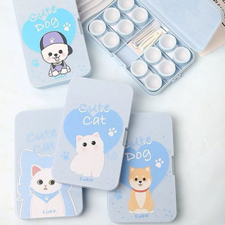 Khay đựng Lens 6 ô cute cat cute Dog Munlens