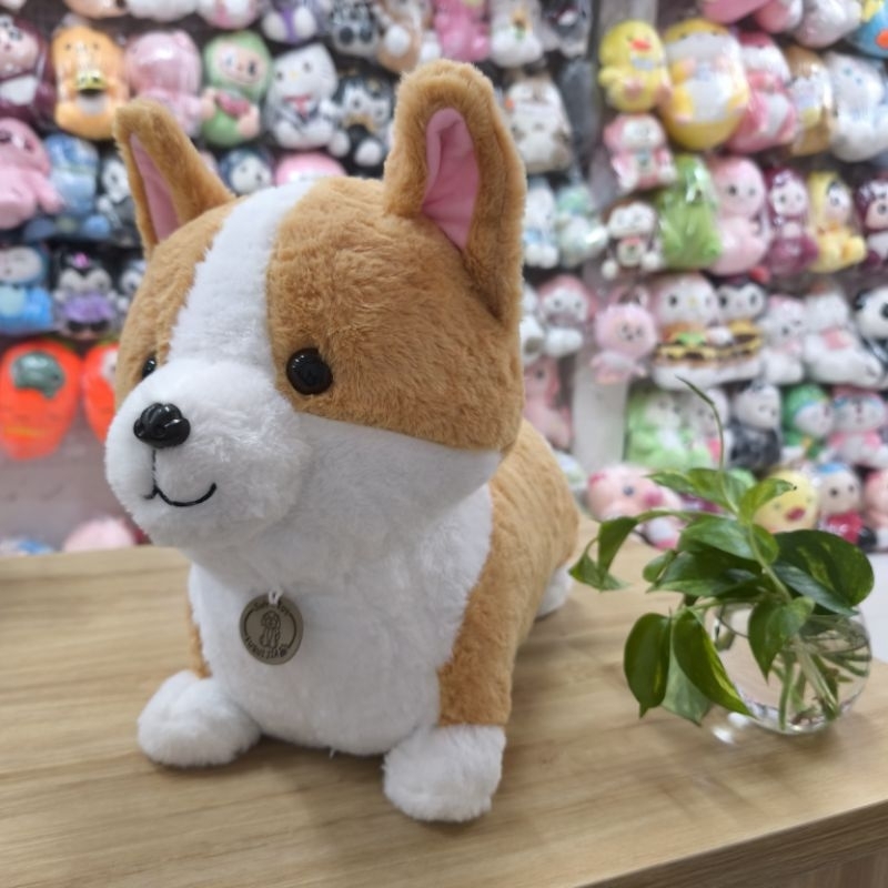 Gấu bông chú chó Corgi,thú bông Corgi Dog dễ thương,hàng nhập lông mềm mịn.Kho sỉ gấu bông HCM