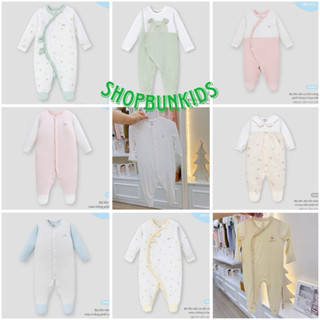 Bộ liền có tất Nous body sơ sinh chất petit nu air siêu mềm thấm hút mồ hôi Bodysuit dài tay