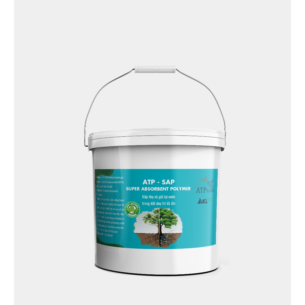 ATP Farm - CHÍNH HÃNG:Thùng 5KG ATP- SAP Super Absorbent Polymer Chất hút nước giữ ẩm đất trong nông