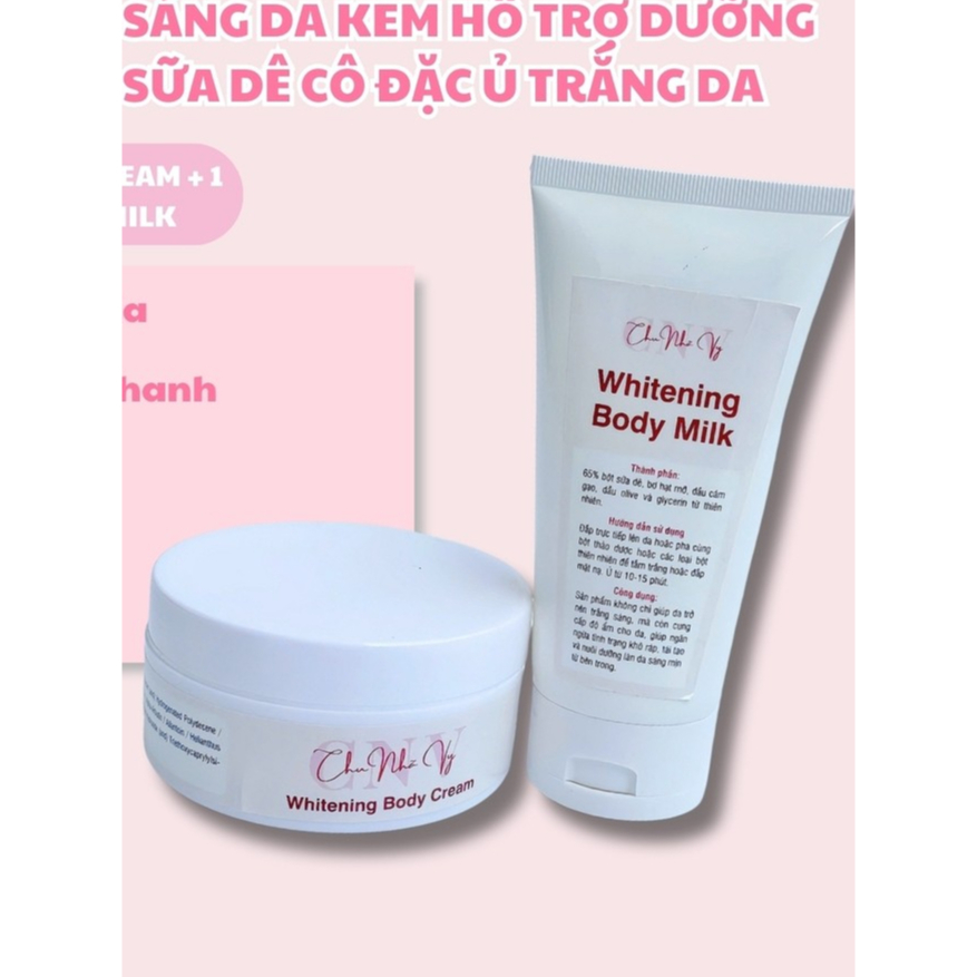 COMBO KEM DƯỠNG HỖ TRỢ TRẮNG SÁNG DA CHU NHÃ VY VÀ KEM SỮA DÊ CÔ ĐẶC Ủ TRẮNG, MỀM MỊN DA LÀM CHO DA 