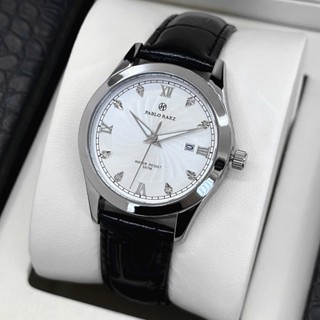Đồng hồ dây da nam sang trọng PABLO RAEZ lịch ngày chống nước 3ATM cao cấp X329 CARIENT