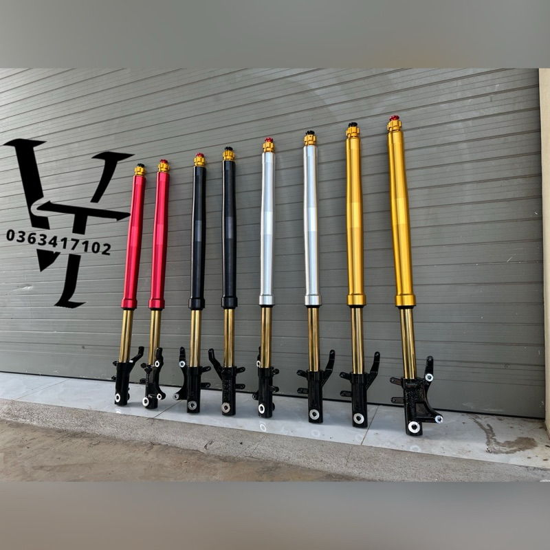 phuộc tăng chỉnh ti vàng usd kèm chảng 3 lắp xmen như zin không cần khoét nhựa