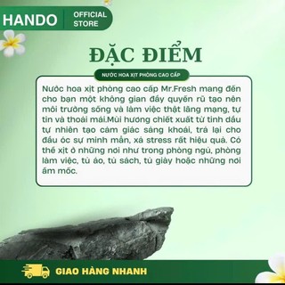 Nước hoa xịt thơm phòng Mr.Fresh 500ml cao cấp