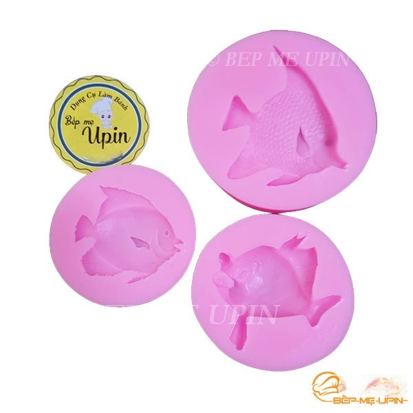 Set 3 khuôn silicon cá biển cá chim khuôn con cá