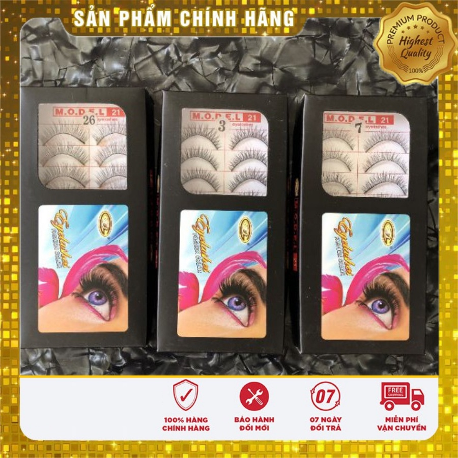 [Lẻ 1 hộp 10 cặp] Lông Mi Giả Tự Nhiên Model 21