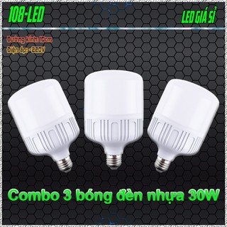  Combo 3 bóng đèn LED trụ tròn 30W siêu rẻ ánh sáng trắng bảo hành 12 tháng  giá bán cửa hàng  
