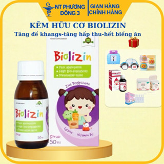 (Tặng  bàn chải điện,quạt )Kẽm hữu cơ Biolizin 50mlcho bé dạng siro vị đào, bổ sung Lysine B6 Giúp Bé Ăn Ngon Tăng Đề kh