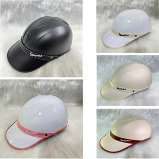 Mũ bảo hiểm Lưỡi Trai Đai Da Vespa (mẫu mới)cho nam nữ,nón bảo hiểm thời trang nữ có khoét sau