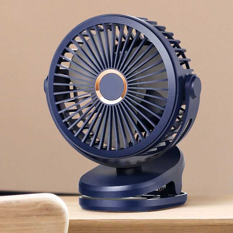 ( Loại 1)  Quạt tích điện kẹp bàn mini để bàn 5 mức độ có đèn led siêu tiện lợi