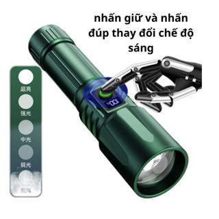 đèn pin siêu sáng, đèn pin mini T8 LIGHTNING- PRO gắn xe đạp, soi ếch, hầm mỏ, du lịch, đèn pin điện red sun