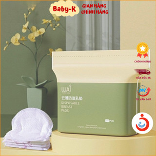 Miếng lót thấm sữa WAI siêu thấm chống tràn, mỏng nhẹ tiện lợi cho mẹ túi 100 miếng-KHOAIBABIES