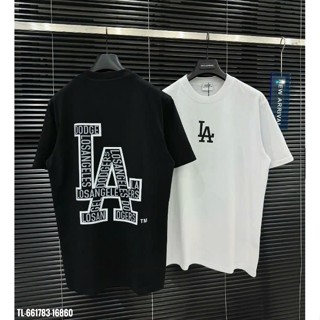 Áo Phông Nam Nữ MLB thêu logo ngực phối in chữ Los Angeles LA vân sau lưng cao cấp. Áo Thun Nam Nữ LA Siêu Hot chíp chíp