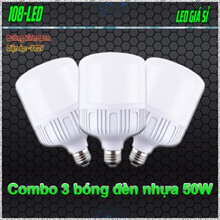 Combo 3 bóng đèn LED 50W trụ tròn siêu sáng siêu rẻ, ánh sáng trắng, bảo hành 12 tháng (giá cửa hàng)