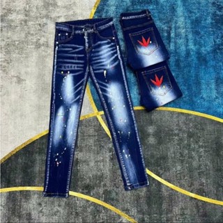 Quần Jean Nam Dsquared2 In Chữ ICON FOREVER Túi chất vải dày co giãn mẫu mới Cực Chất