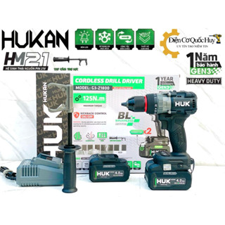 Máy khoan pin Hukan Gen3 z1800BL Có chức năng tạo xung Có anti kickback Lực siết 125Nm (tặng hộp đựng)