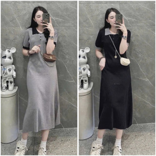 [MinnStudio] Váy Suông chất Tăm Lông Thỏ mềm mịn,co dãn , Cổ Bẻ Polo , Dáng Xuông, Thời Trang, Basic, Dễ Mặc