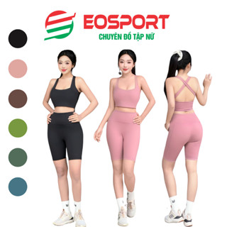 Bộ Đồ Tập Gym Nữ Quần Ngố Áo Bra Dây Tập Gym Yoga Aerobic Nữ Chất Vải Cao Cấp Co Giãn 4 Chiều Kèm Mút ( Ng28)