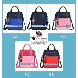  Balo khổ A4 Túi học thêm Cặp học sinh lớp 1-6 chất liệu vải Oxford chống thấm nước  D060GDBT  