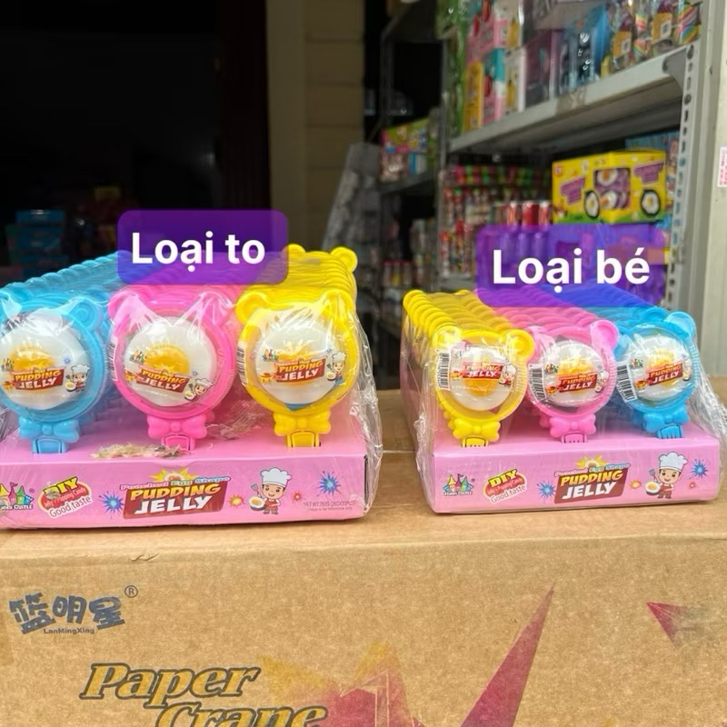 Sỉ Khay 30 cái Thạch Pudding hình trứng tráng kèm kẹo nổ bán lẻ 3k và 5k