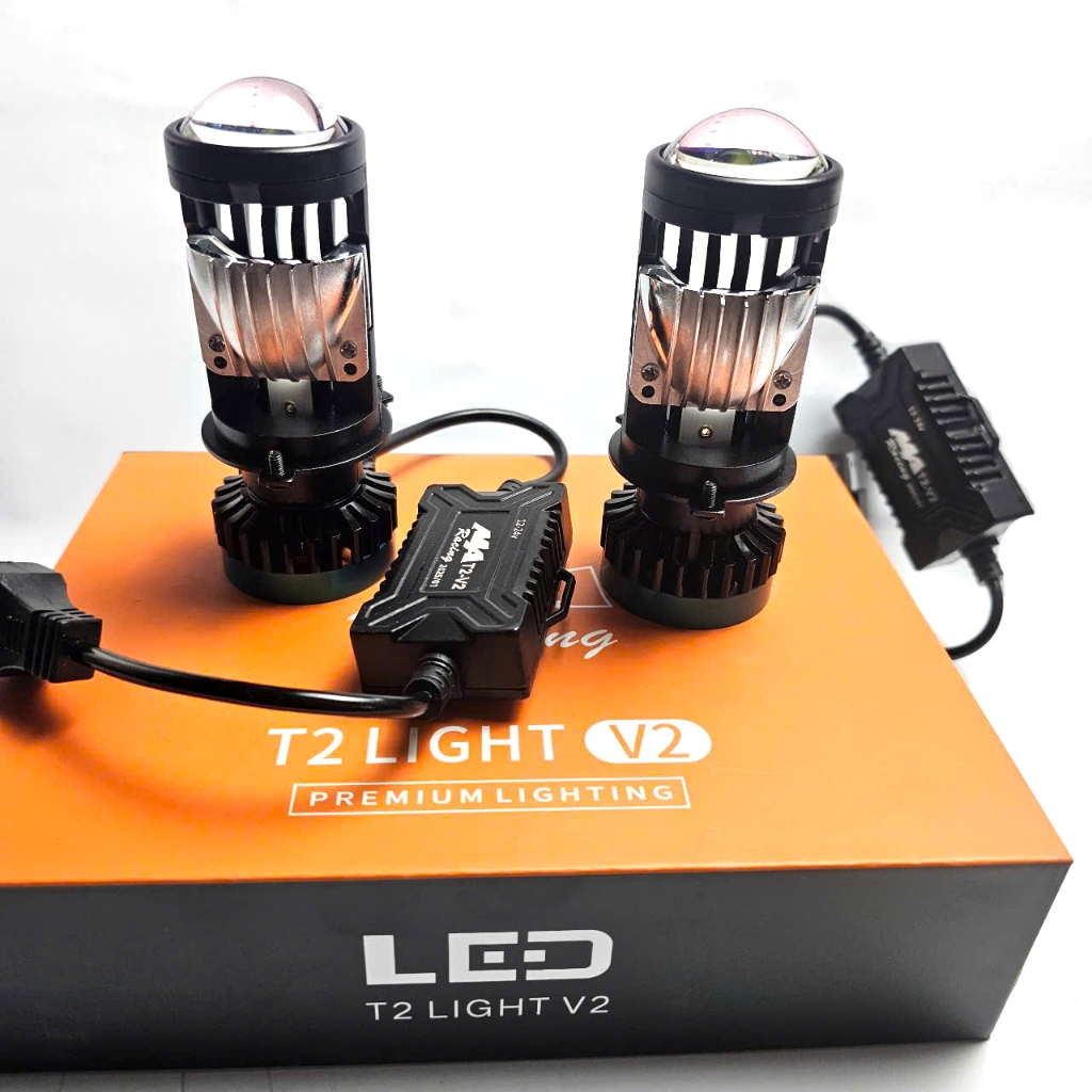 Bi led mini T2 light V2 60W(2025), chính hãng Maracing chân H4 lắp zin ô tô xe máy (giá 1bóng)
