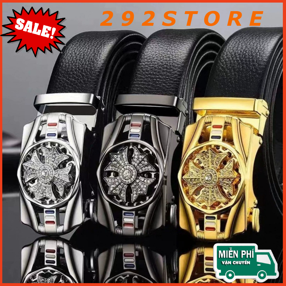 ⚡️ Sốc⚡️Thắt lưng mặt xoay nam thắt lưng nam cao cấp thời trang dây nịt da khóa tự động X003